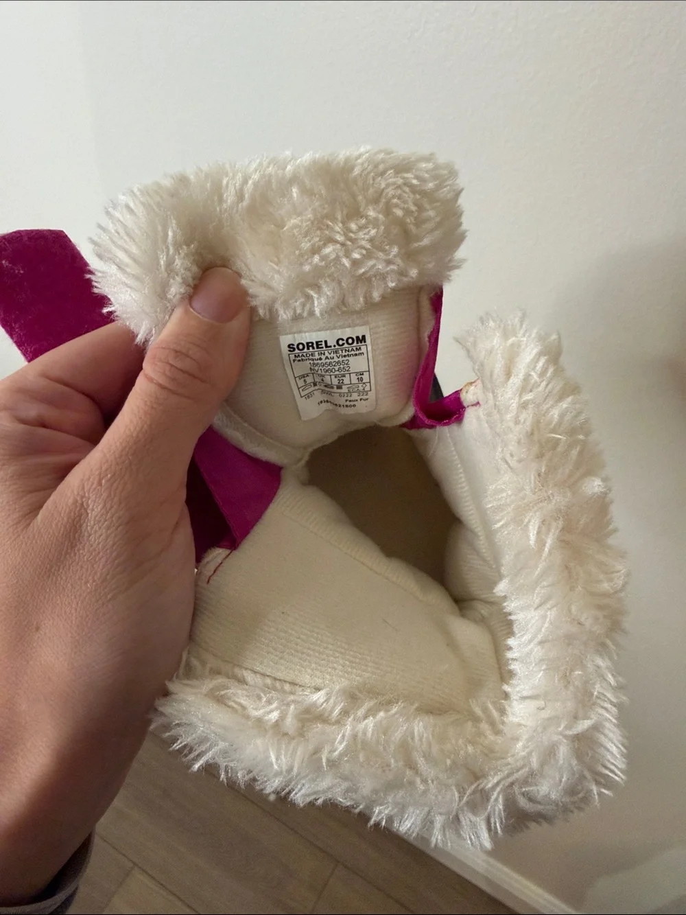 Sorel Toddler Snow Commander Pink Black Winter Boots Faux Fur Trim Size 5